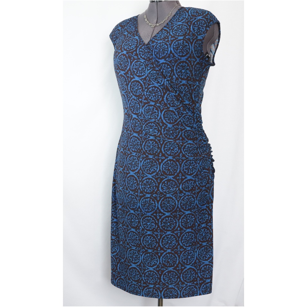 Lauren Ralph Lauren Surplice Neck Faux Wrap Dress